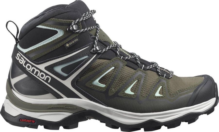 Salomon X Ultra 3 Mid GTX W Wandelschoenen Dames Olive Night Zwart
