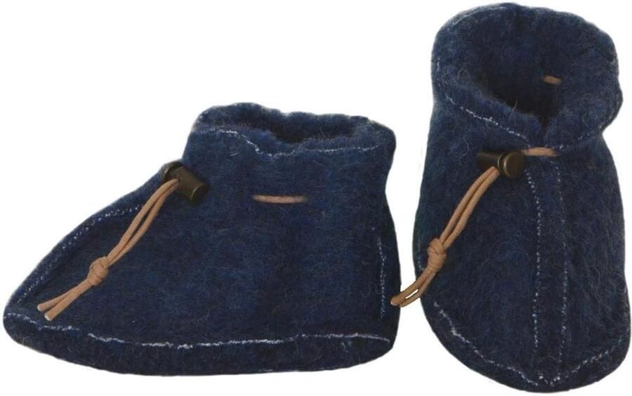 SamWo Babyslofjes 100% Merinowol Blauw Snel sluitend