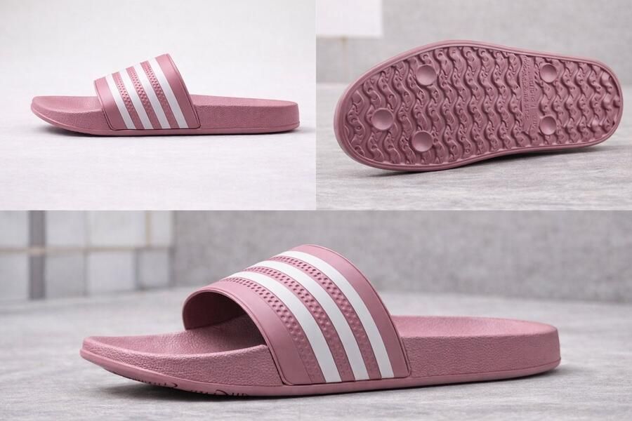 San Marque Badslippers Dames Slippers Kinderen & Volwassenen Meiden & Vrouwen Roze Witte Strepen Comfort Slippers Anti Slip & Waterbestendige Slippers Strand & Zwembad Slippers Lichtgewicht Slippers Ergonomisch Voetbed Sport Slippers