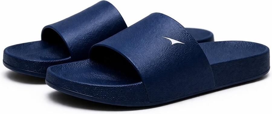 San Marque Badslippers & Slippers Volwassenen Unisex Navy Blauw Wit Strepen Comfort Slippers Anti Slip & Waterbestendige Slippers Strand Slippers Zwembad Slippers Lichtgewicht Slippers Ergonomisch Voetbed Sport Slippers