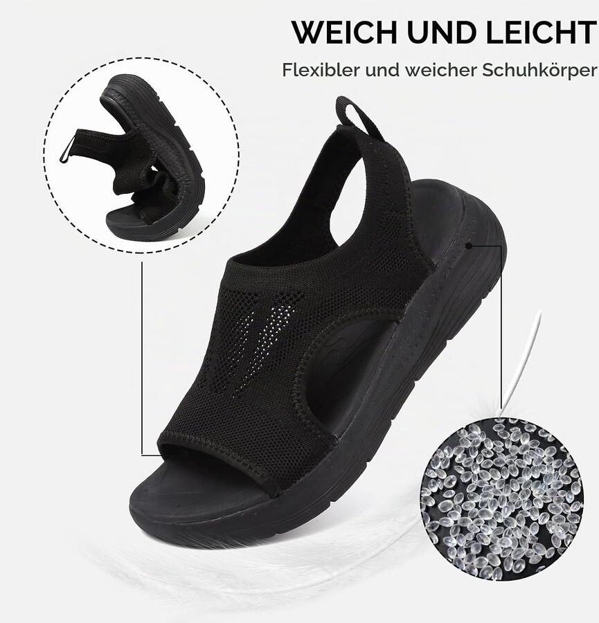 Sandalen met achterband wasbaar plateau voor dames