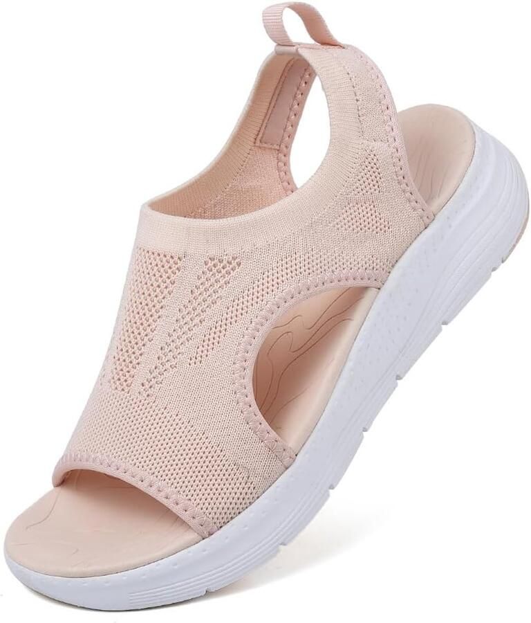 Sandalen met achterband wasbaar plateau voor dames