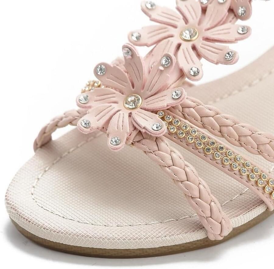 Sandalen met bloemetjes en riempjes