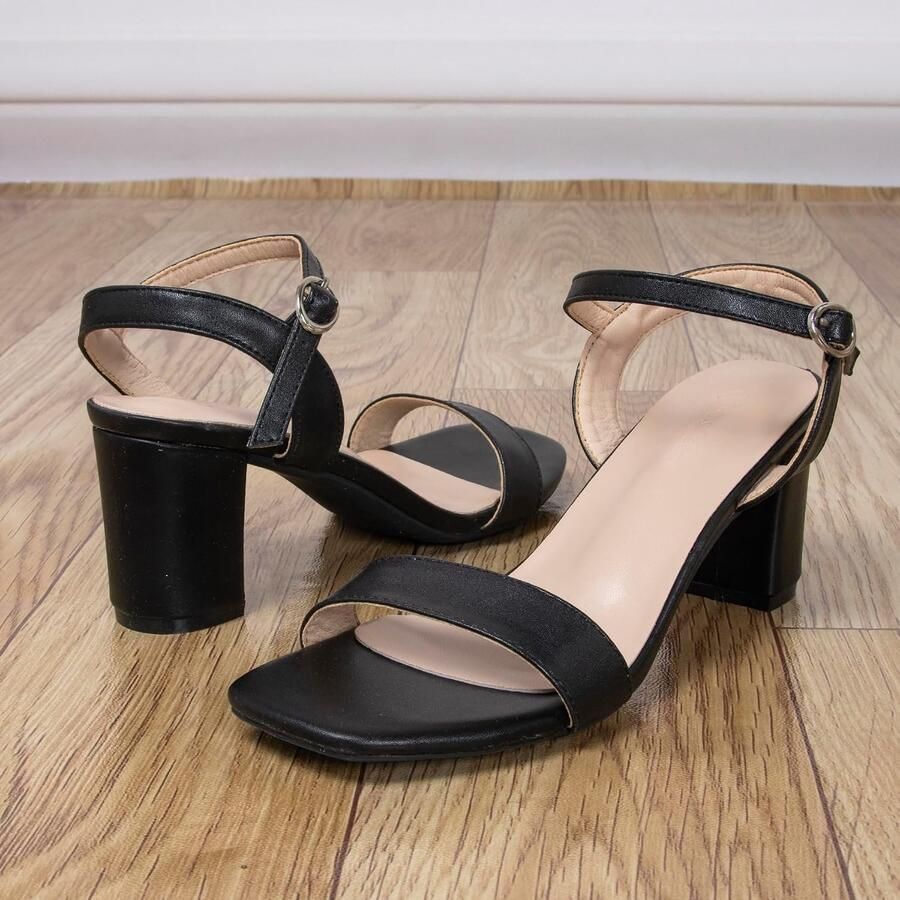 Sandalen met hak blokhakken enkelbandjes