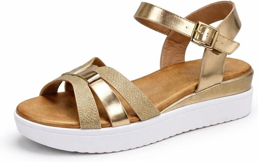 Sandalen met hak en glitters