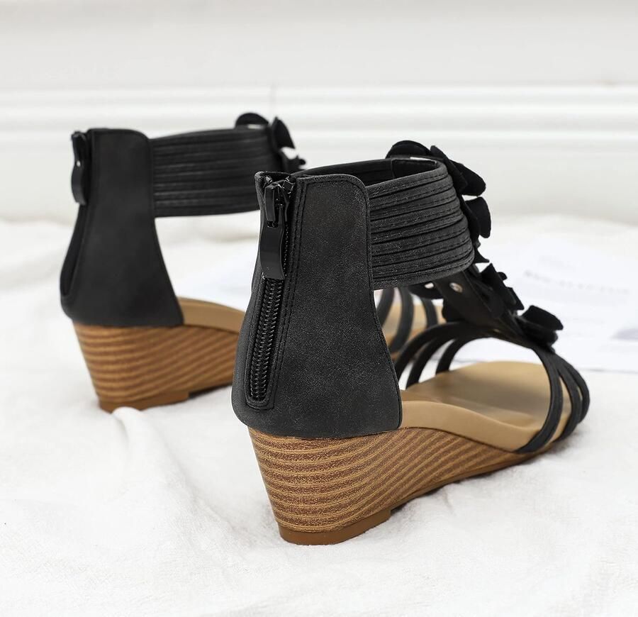 Sandalen met hak en plateau