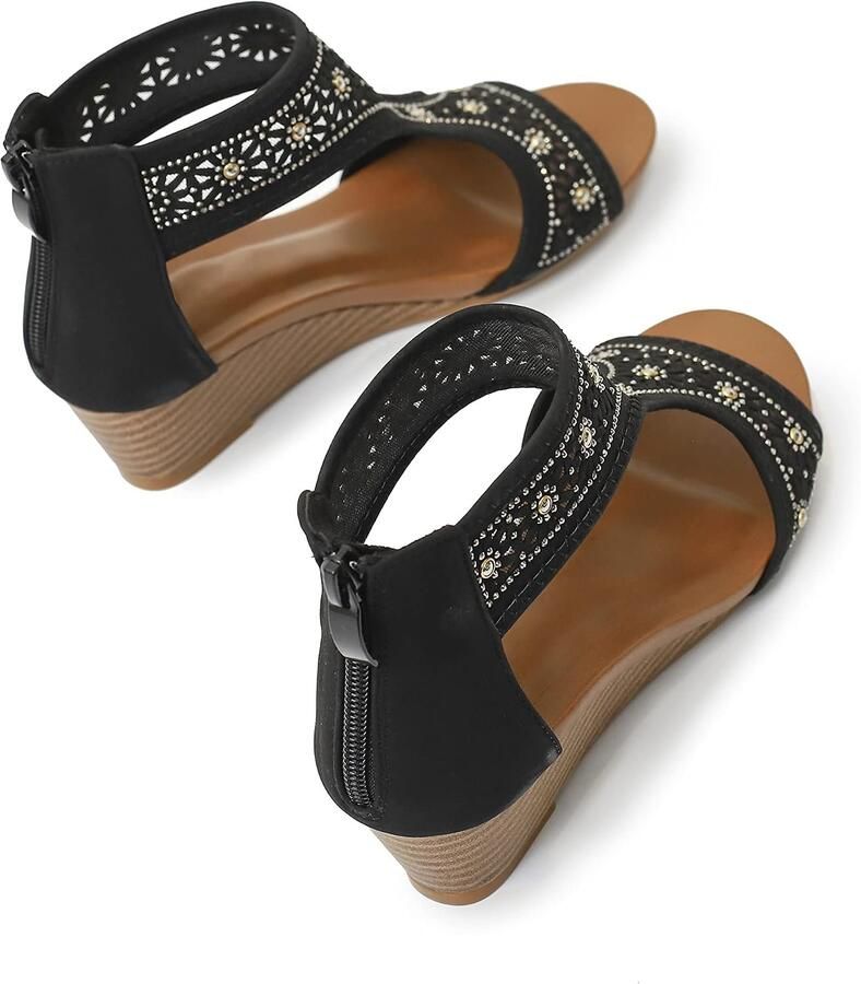 Sandalen met hak en plateau open teen zomerse