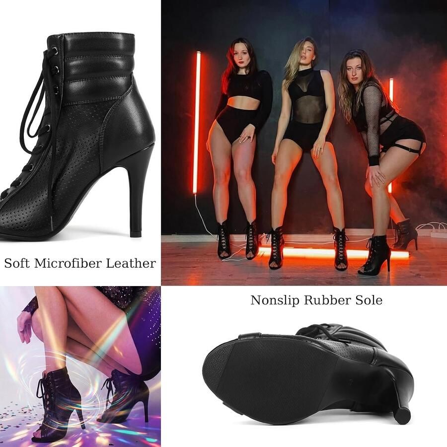 Sandalen met hak en veter