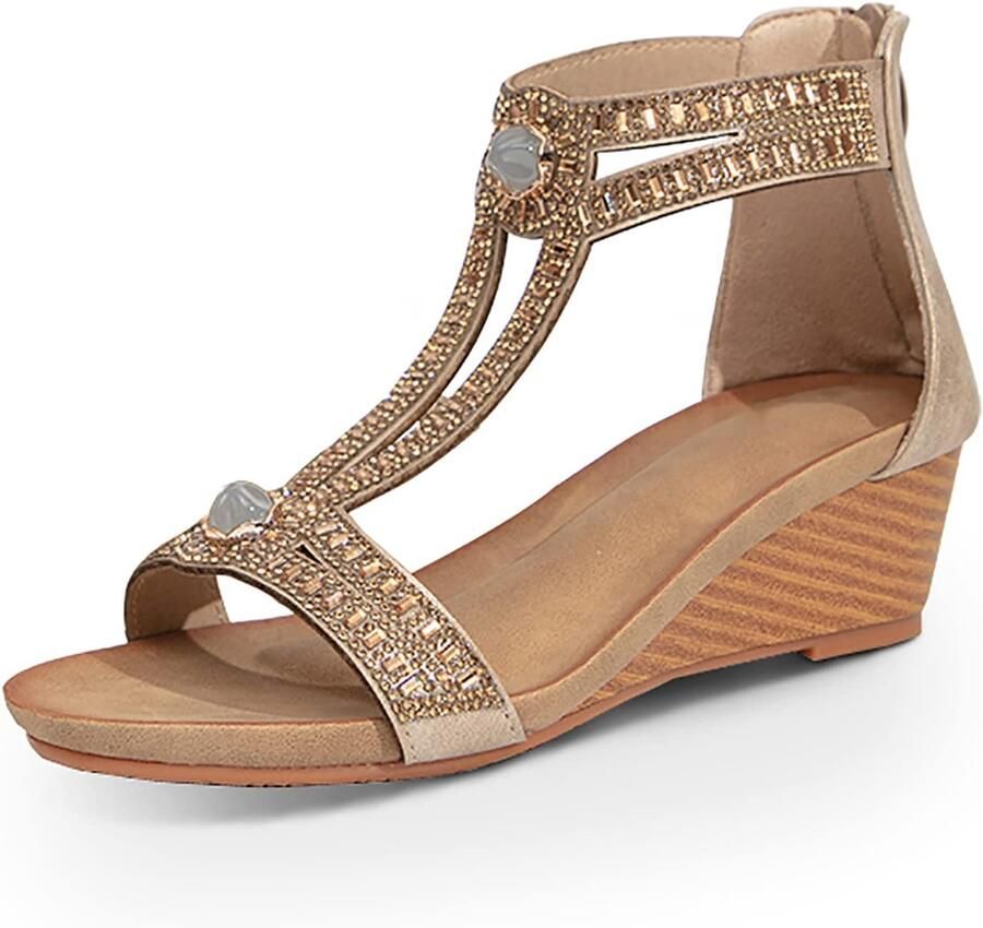 Sandalen met hak open teen plateauzool