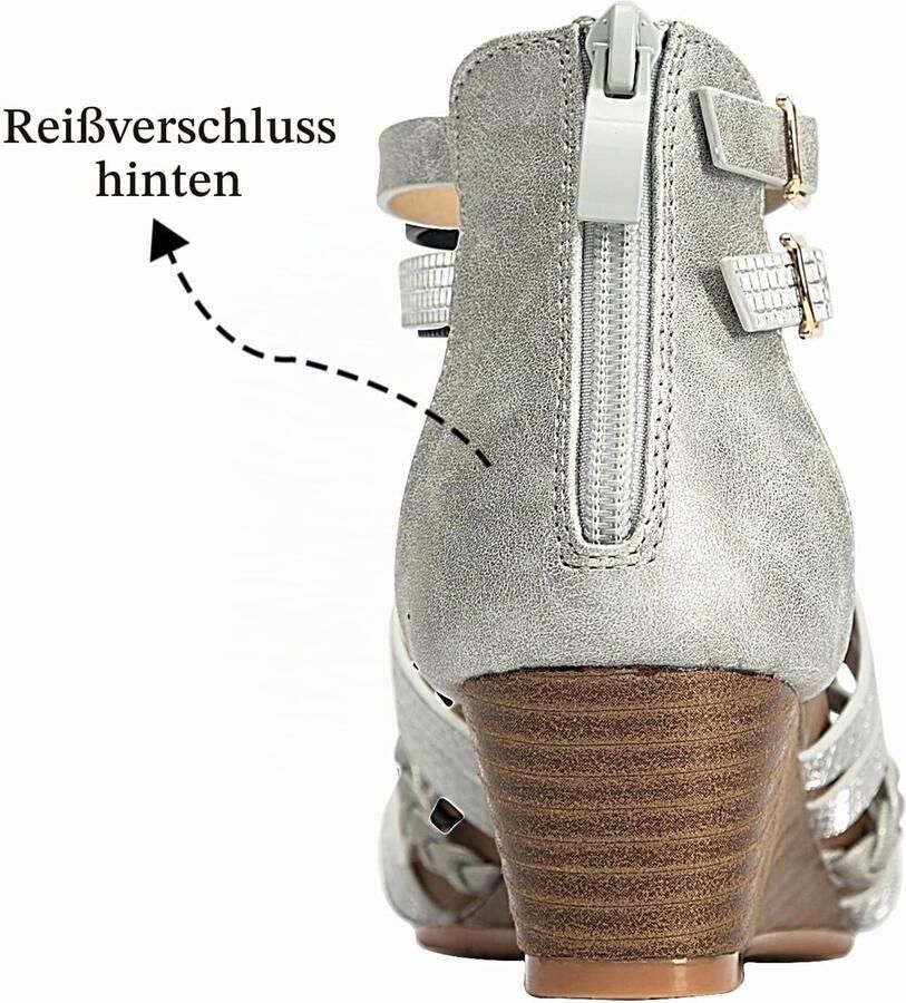 Sandalen met hak zilver