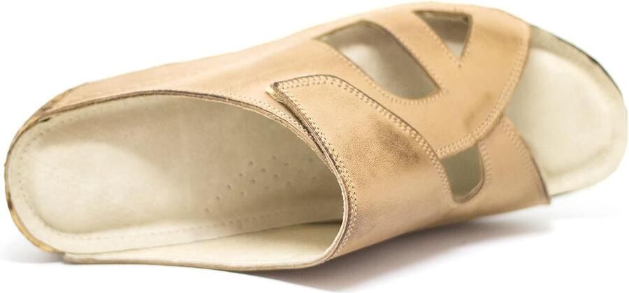 Sandalen met klittenband handgemaakte lederen pantoffels voor de zomer