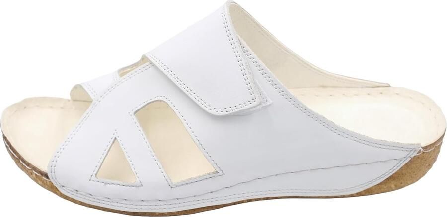 Sandalen met klittenband handgemaakt van leer