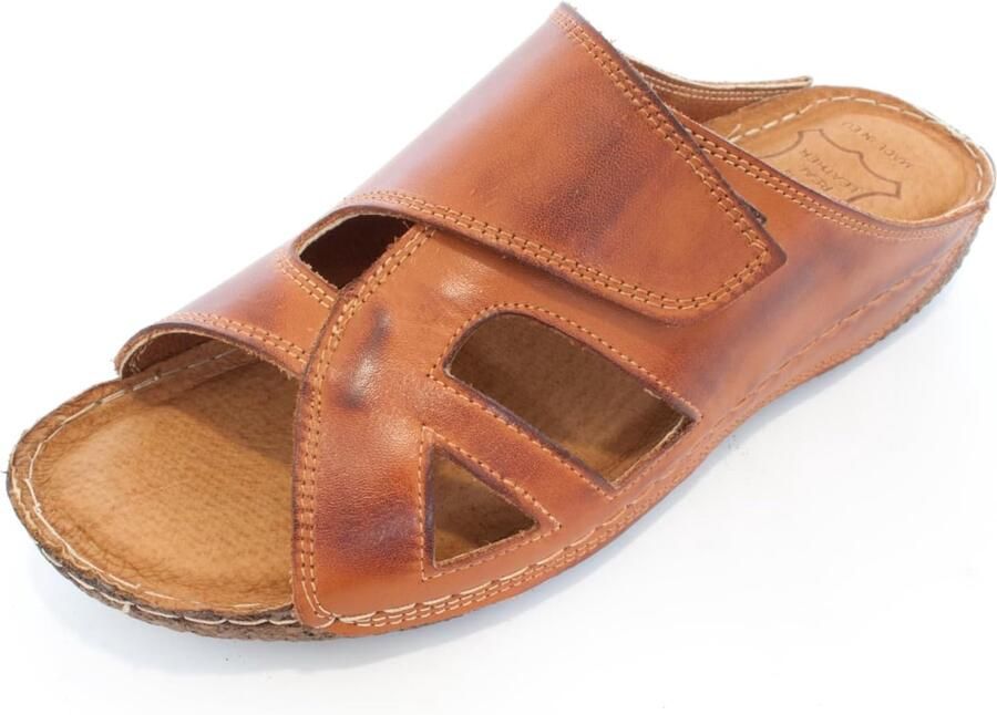 Sandalen met klittenband sluiting handgemaakt