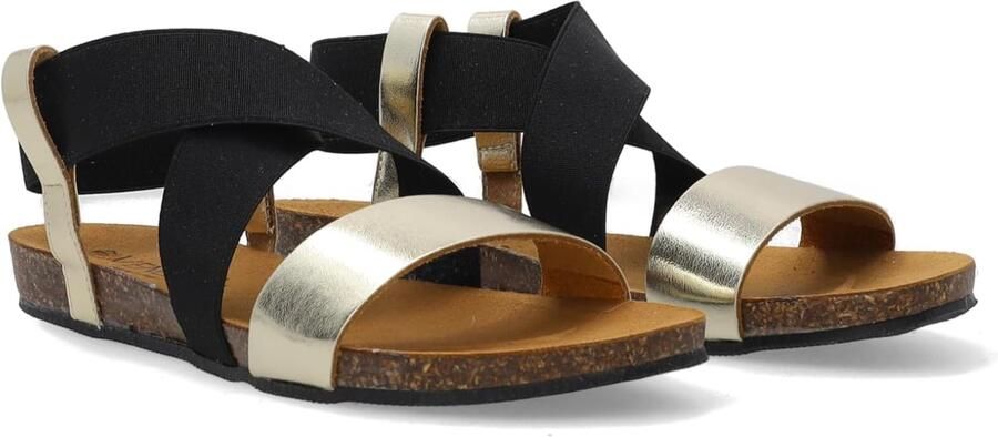 Sandalen met kruisende bandjes en elastische band