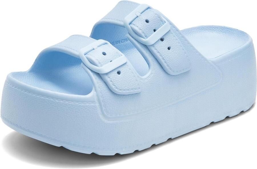 Sandalen met plateau en dubbele gesp