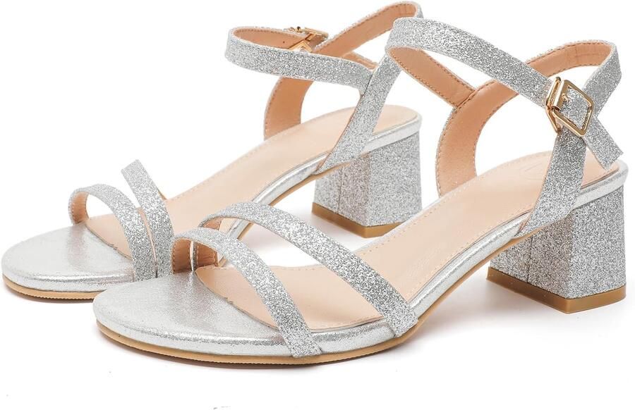 Sandalen met plateau en enkelbandje