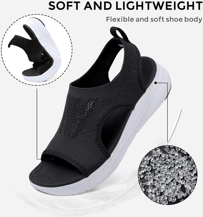 Sandalen met achterband wasbaar plateau voor dames