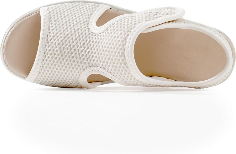Sandalen met verstelbare klittenband sluiting ideaal voor ouderen ademend mesh hakhoogte gepolsterde zool antislip