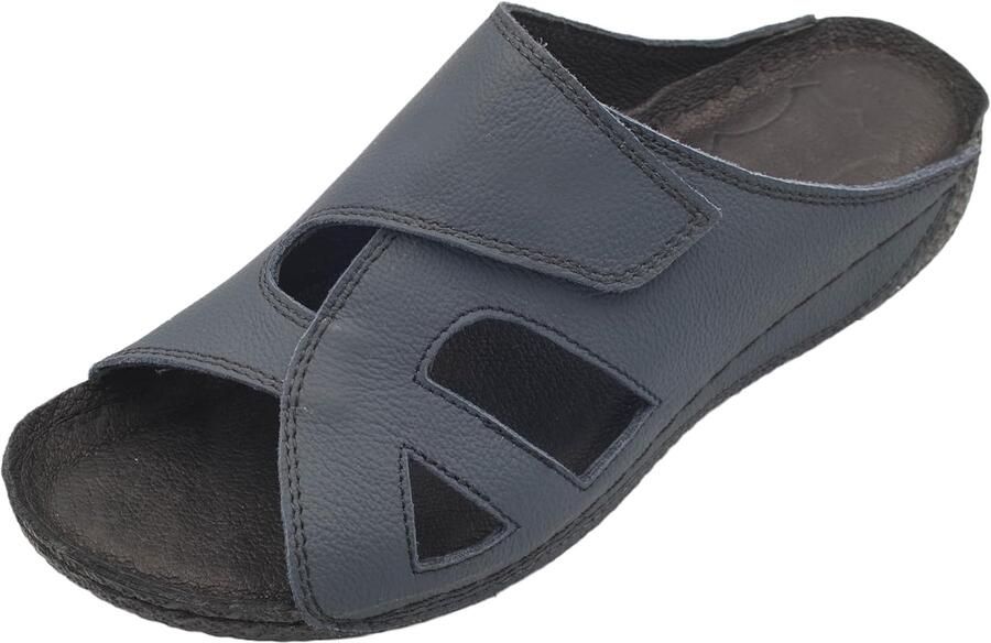 Sandalen voor dames met klittenband handgemaakte lederen pantoffels voor de zomer