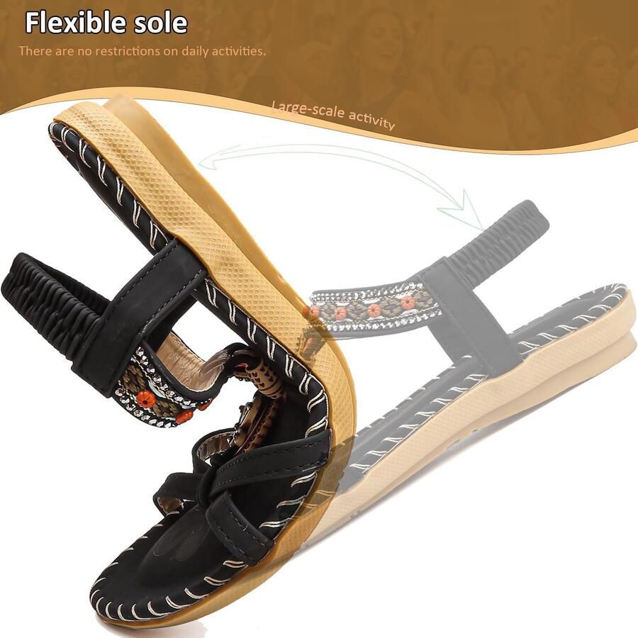 Sandalen voor dames plat zomer strand