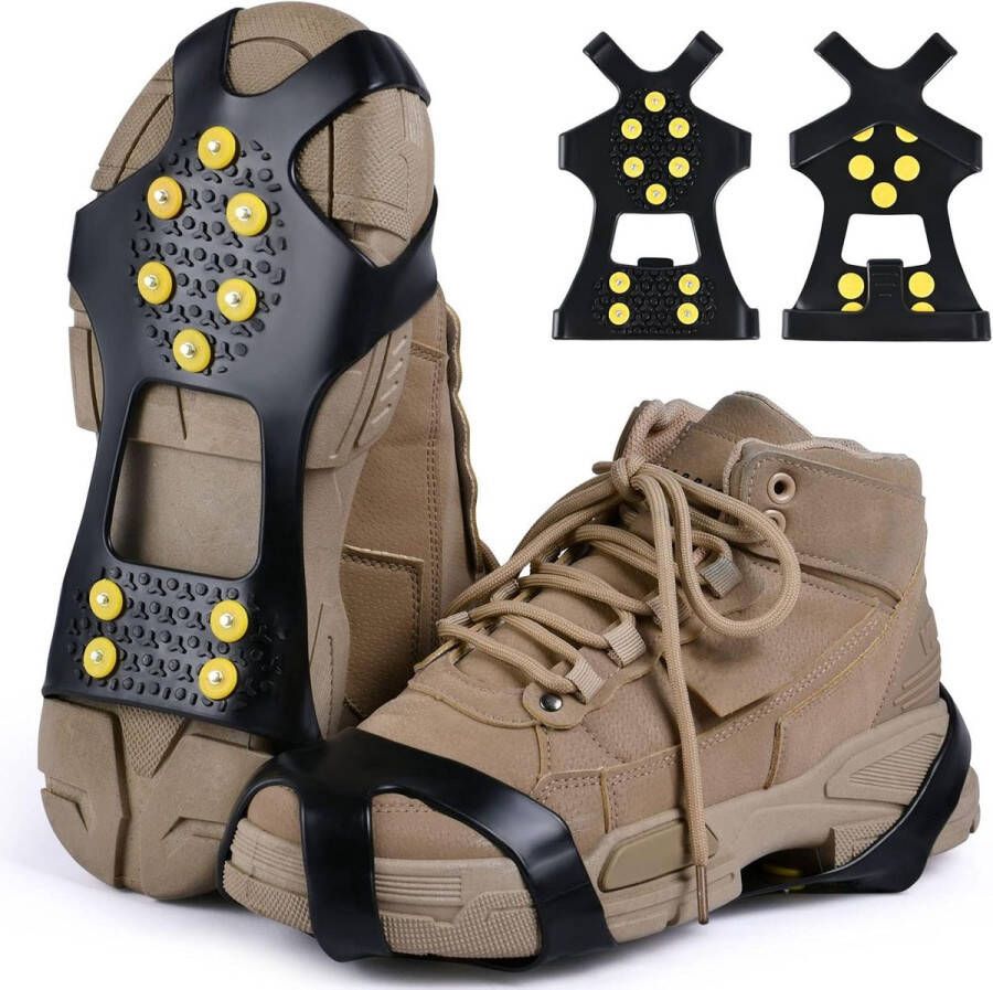 Sander Shop Klimijzer antislip schoenklauw met roestvrijstalen spikes voor bergschoenen en schoenen voor wandelen sneeuw ijs winter outdoor trekking