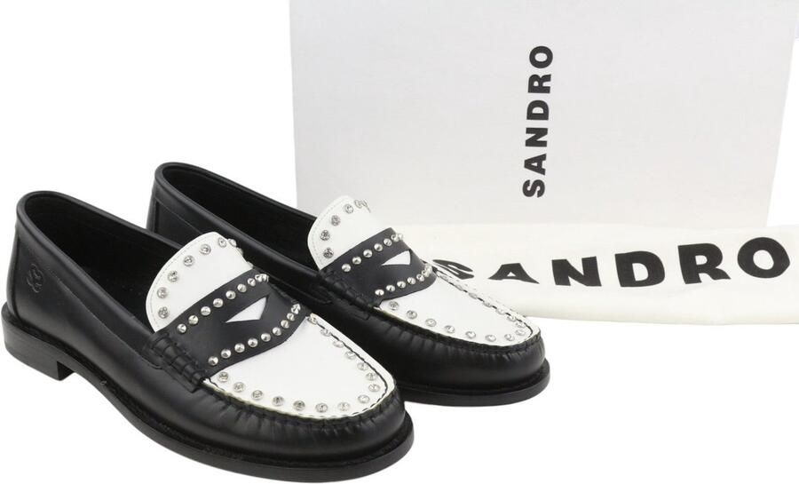 Sandro Lypsee damesschoenen lederen strass ronde loafers Rrp325