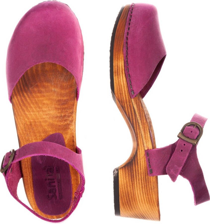 Sanita Clogs Damen Sandale Wood-Sita Basic Sandal Pink
