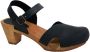 Sanita Clogs Damen Sandalen Wood-Matrix Square Flex Sandal Black - Thumbnail 1