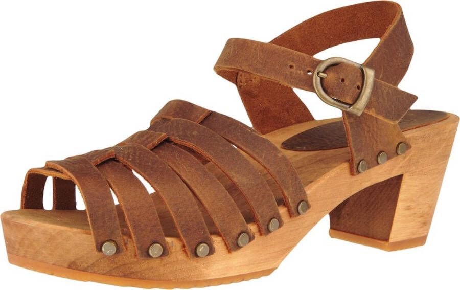 Sanita Comfortwear Sanita Clogs Damen Sandale Wood-Silo Square Sandal Chestnut
