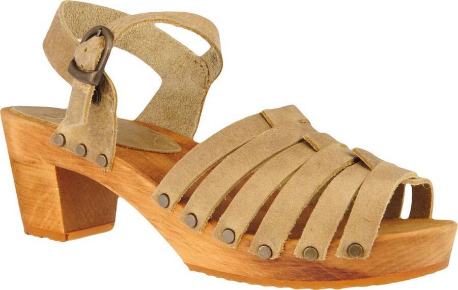 Sanita Comfortwear Sanita Clogs Damen Sandale Wood-Silo Square Sandal Nature