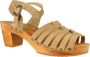 Sanita Comfortwear Sanita Clogs Damen Sandale Wood-Silo Square Sandal Nature - Thumbnail 1