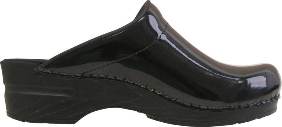 Sanita Comfortwear Sanita Damen Offener Clog Original-Metallic Patent Open Black