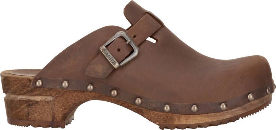 Sanita Damen Offener Clog Wood-Kristel Open Antique Brown