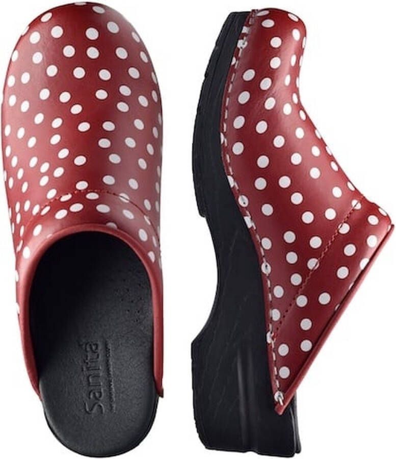 Sanita klompen Fenja rood stippen Maat : 38 Medische Klompen - Foto 2