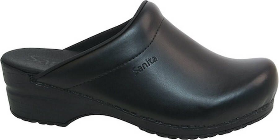 Sanita Damen Offener Clog Original-Sonja Pu Open Black