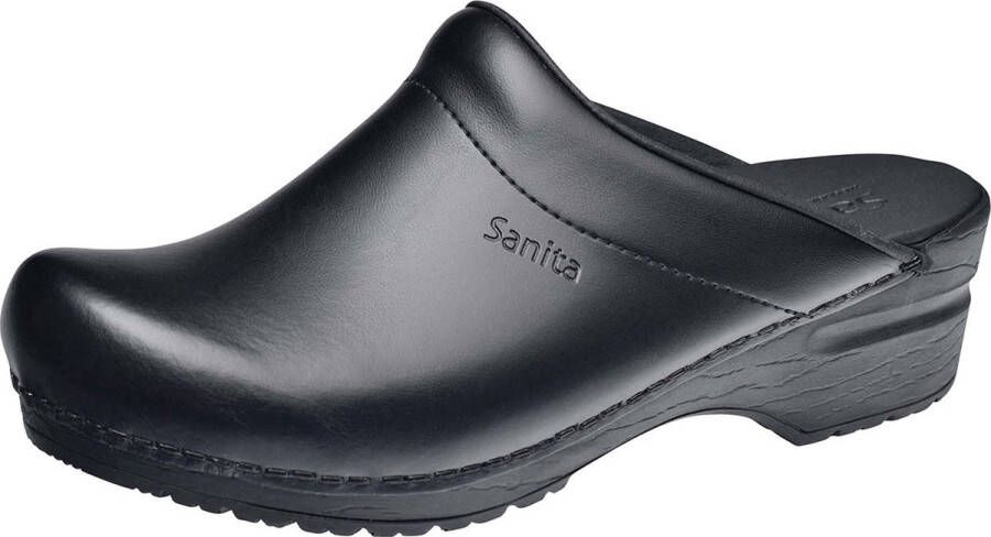 Sanita Damen Offener Clog Original-Sonja Pu Open Black