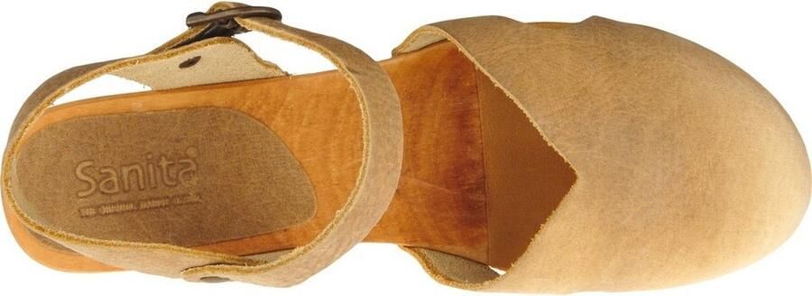Sanita Clogs Dames Sandalen Wood-Matrix Square Flex Sandal Nature