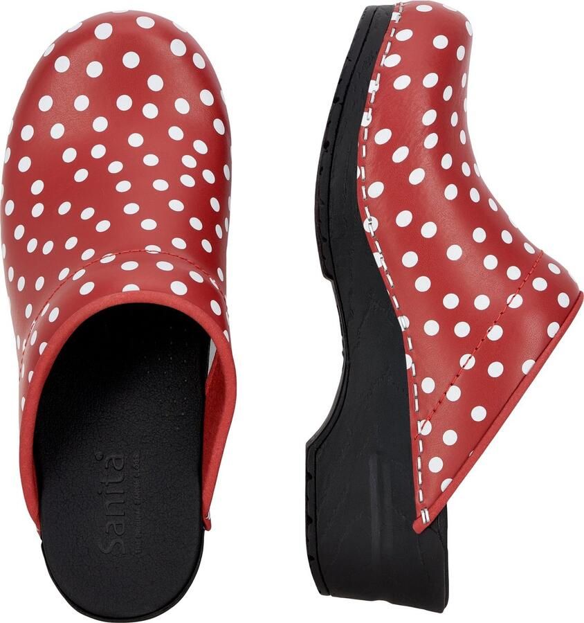 Sanita klompen Fenja rood stippen Maat : 38 Medische Klompen