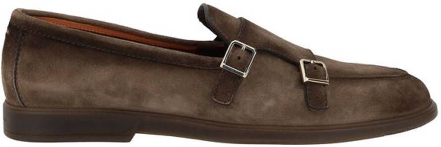 SANTONI Loafers Heren Pura Maat: 7 Materiaal: Suède Kleur: Bruin