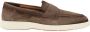 Santoni Elegante Suède Loafers met Rubberen Zool Brown Heren - Thumbnail 1