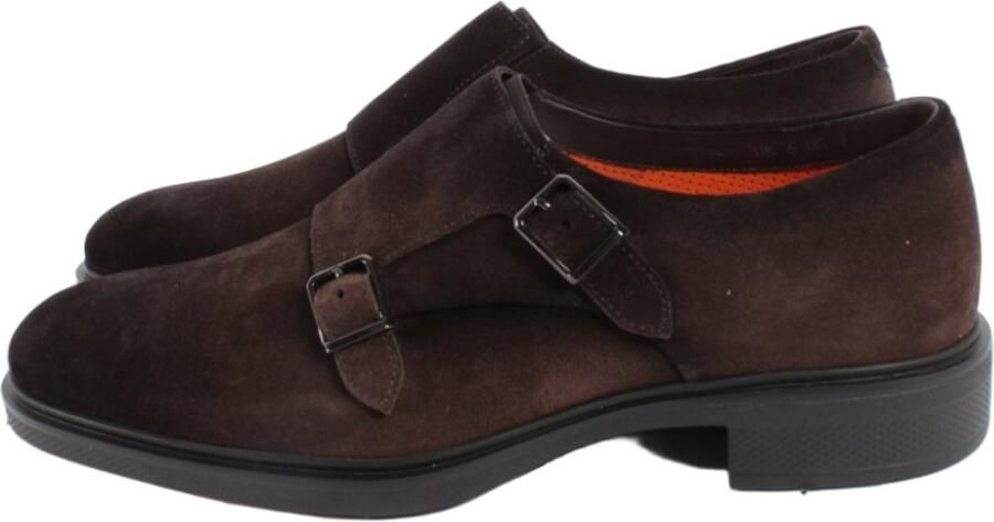 SANTONI Nette Schoenen Heren Sue 2gespschoen Maat: 8 Materiaal: Suède Kleur: Bruin