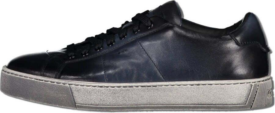 Santoni Sneaker Blauw IT 10 Mannen Herfst Winter Collectie Leer