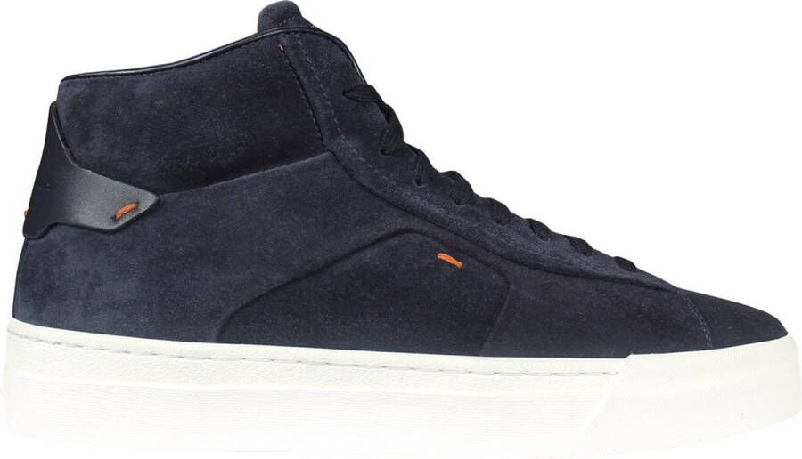 Santoni Sneaker Blauw Mannen Herfst Winter Collectie Suède