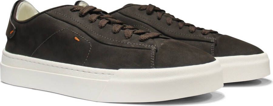 Santoni Sneaker Bruin IT 10.5 Mannen Lente Zomer Collectie Nubuck