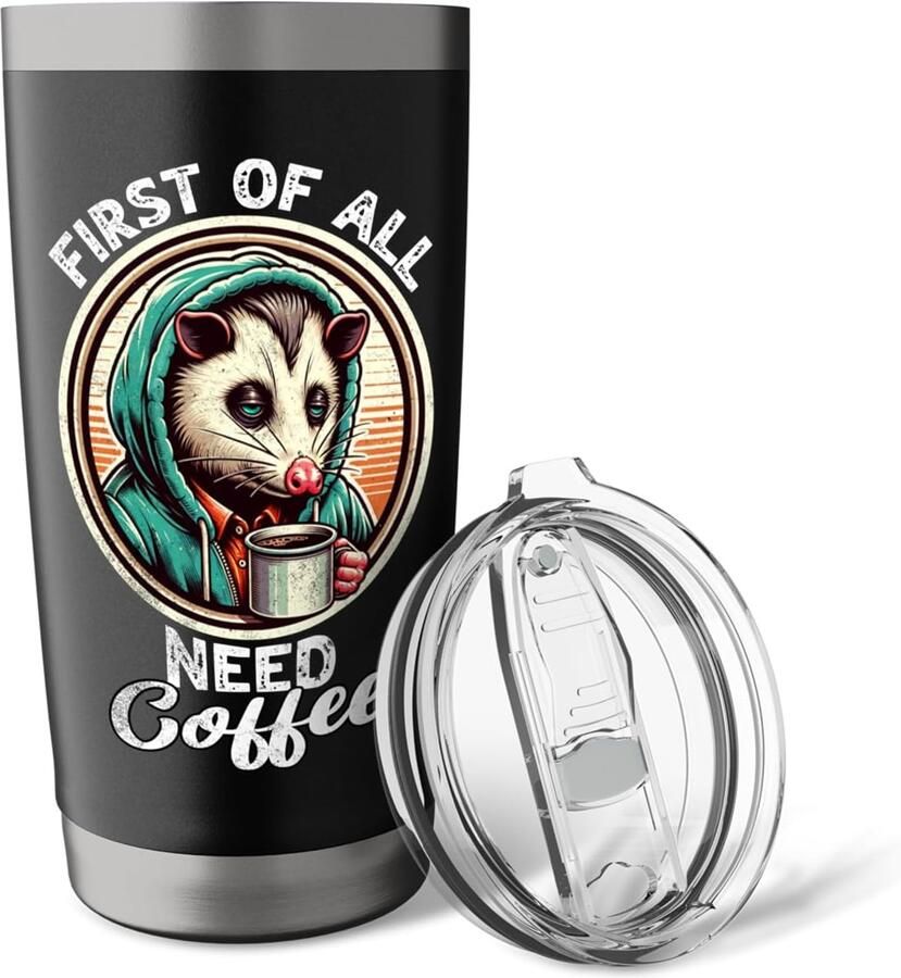 Sarcasme Opossum Koffie Spruch Thermosbeker