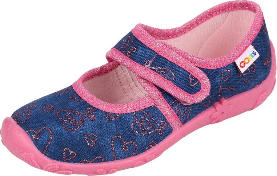 Sarcia.eu LEMIGO Slippers pantoffels voor meisjes met klittenband in hartjes