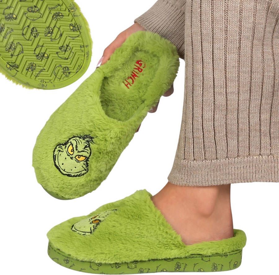 Sarcia.eu Grinch ANTISLIP damesslippers voor thuis WARME ZACHTE BONTEN slippers voor thuis 36-37