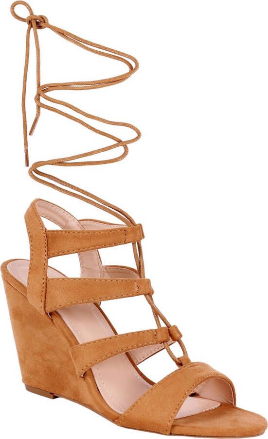Sarcia.eu Caramel lace-up sandalen op platforms VICES