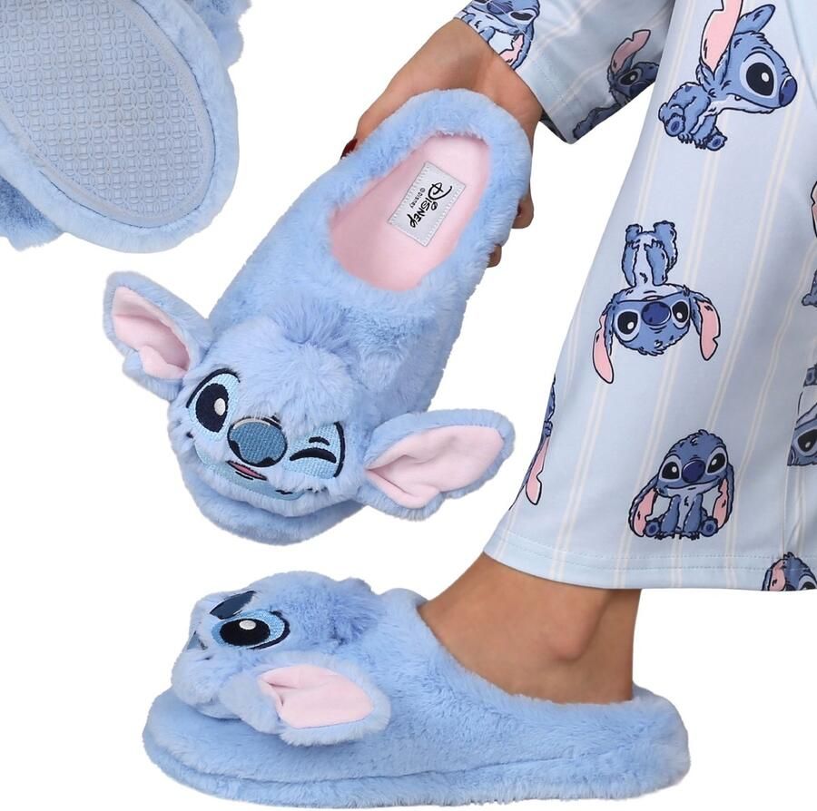 Sarcia.eu DISNEY Stitch ANTISLIP damespantoffels 3D WARME ZACHTE BONTEN pantoffels voor thuis
