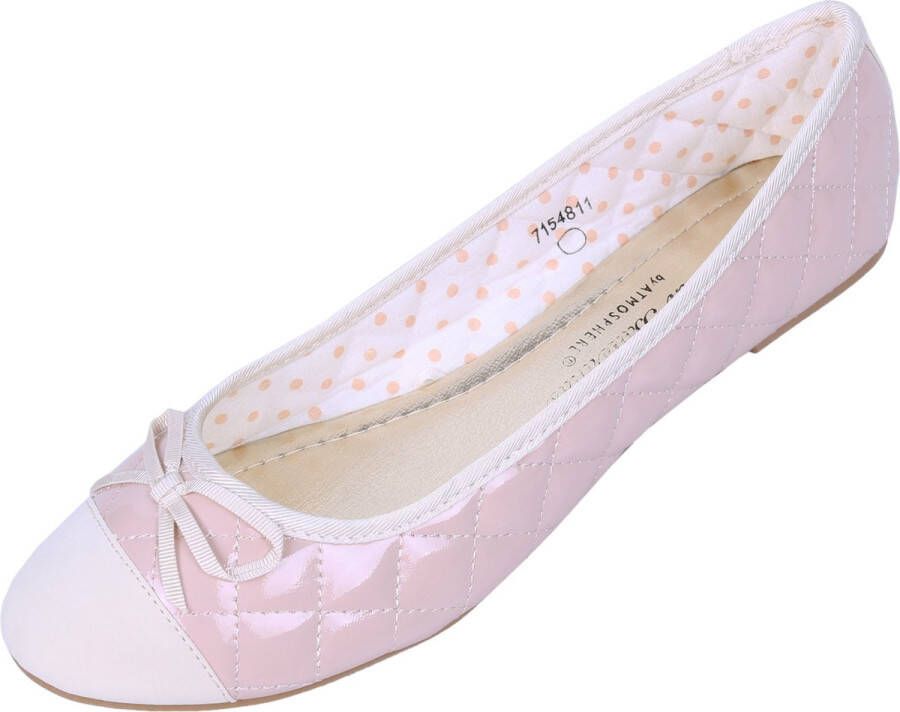 Produkt Roze-crème ballerina's met strik 41 - Foto 3